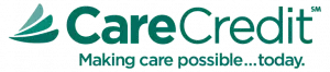 The image features a logo with the text CareCredit prominently displayed, indicating an association with financial services related to healthcare.